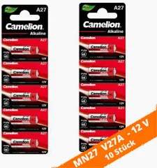 10x Camelion A27 LR27A MN27 Alkaline 12V Batterie