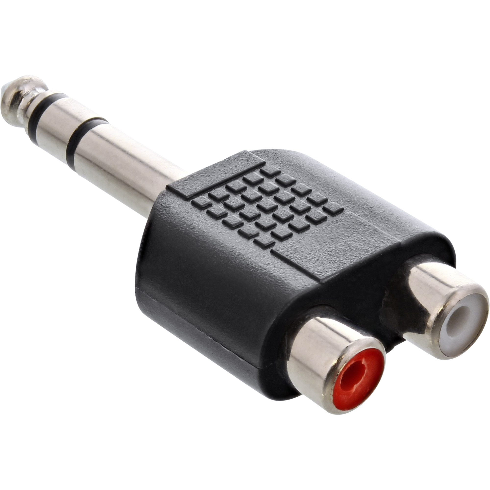 Inline® Audio Adapter, 6,3mm Klinke Stecker auf 2x Cinch Buchse, Stereo