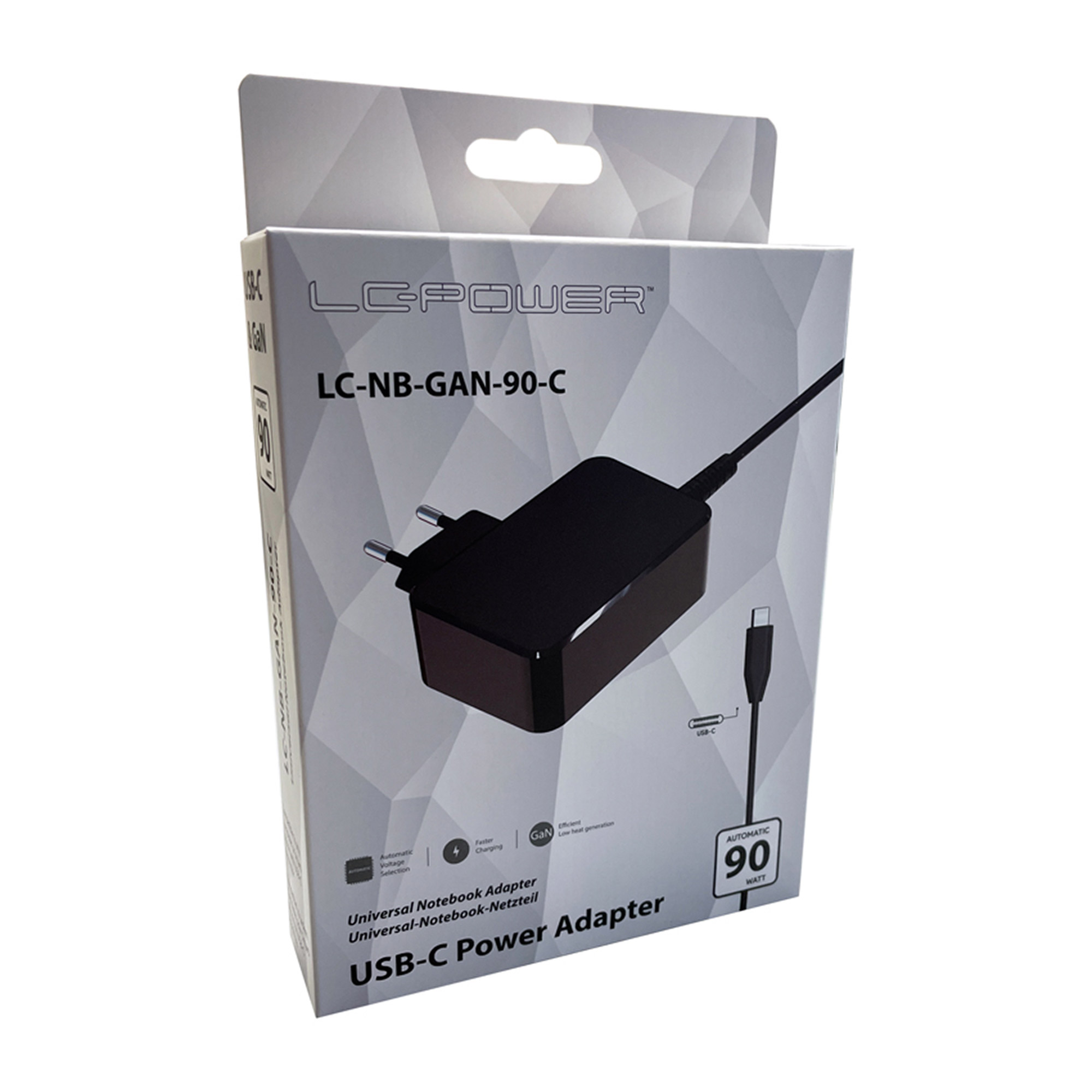 LC-Power LC-NB-GAN-90-C, GaN USB-C Notebook-Netzteil, 90W LC-Power LC-NB-GAN-90-C, GaN USB-C Notebook-Netzteil, 90W