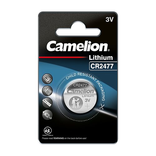 Camelion CR2477 Lithium Knopfzelle ohne Absatz 5er Verpackung
