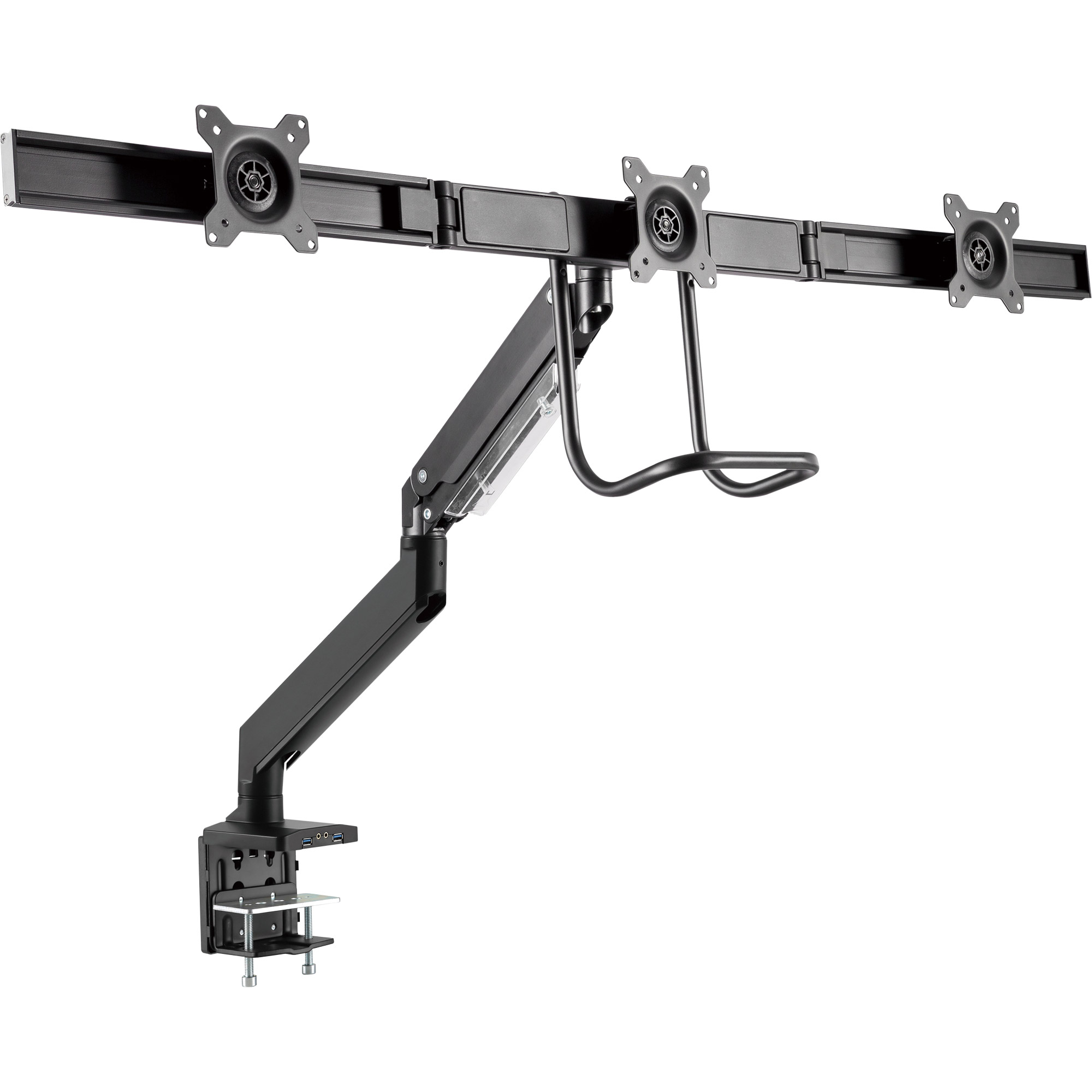 Inline® Tischhalterung mit Lifter+USB, beweglich, für 3 Monitore bis 69cm (27")