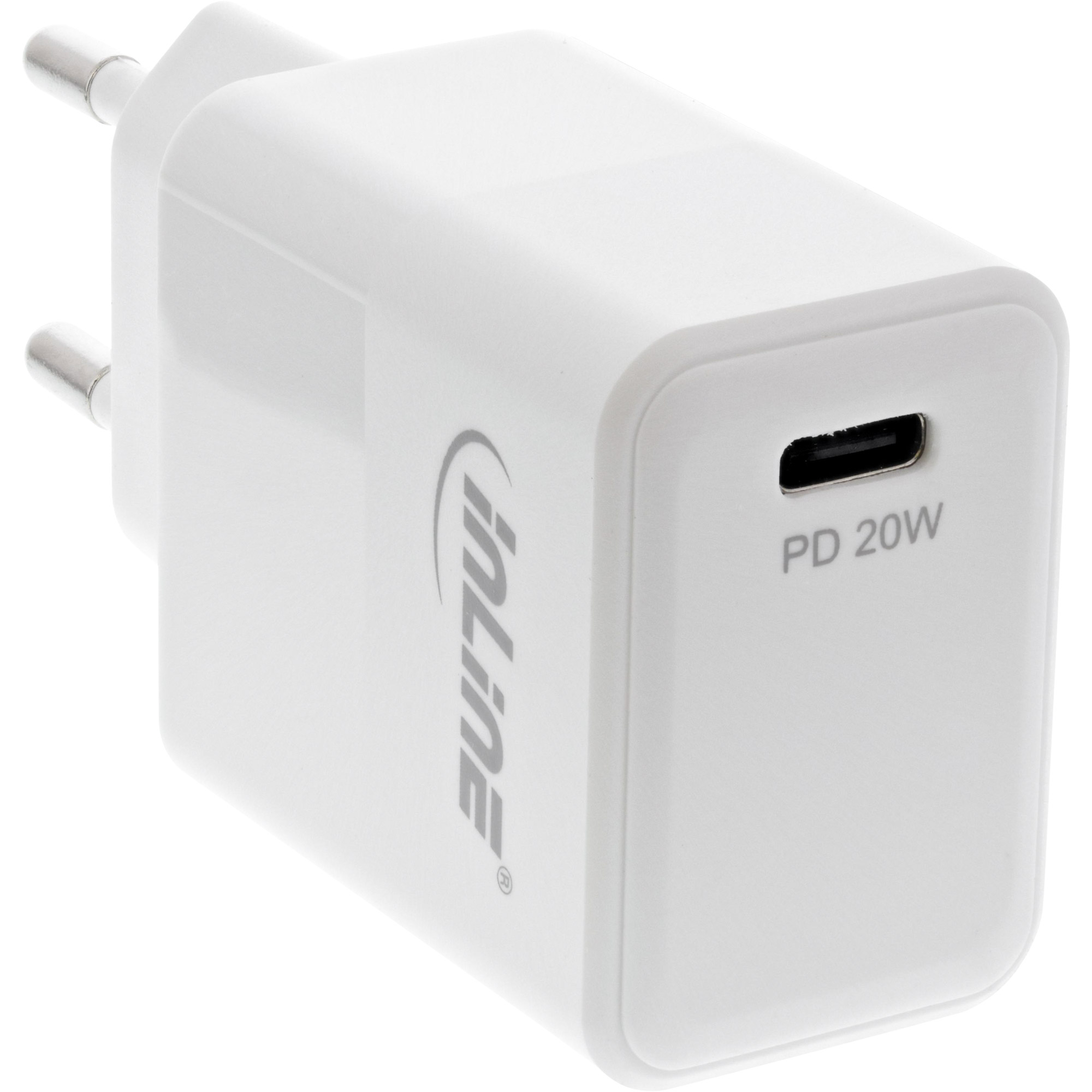 Inline® USB PD Netzteil Ladegerät Single USB-C, Power Delivery, 20W, weiß