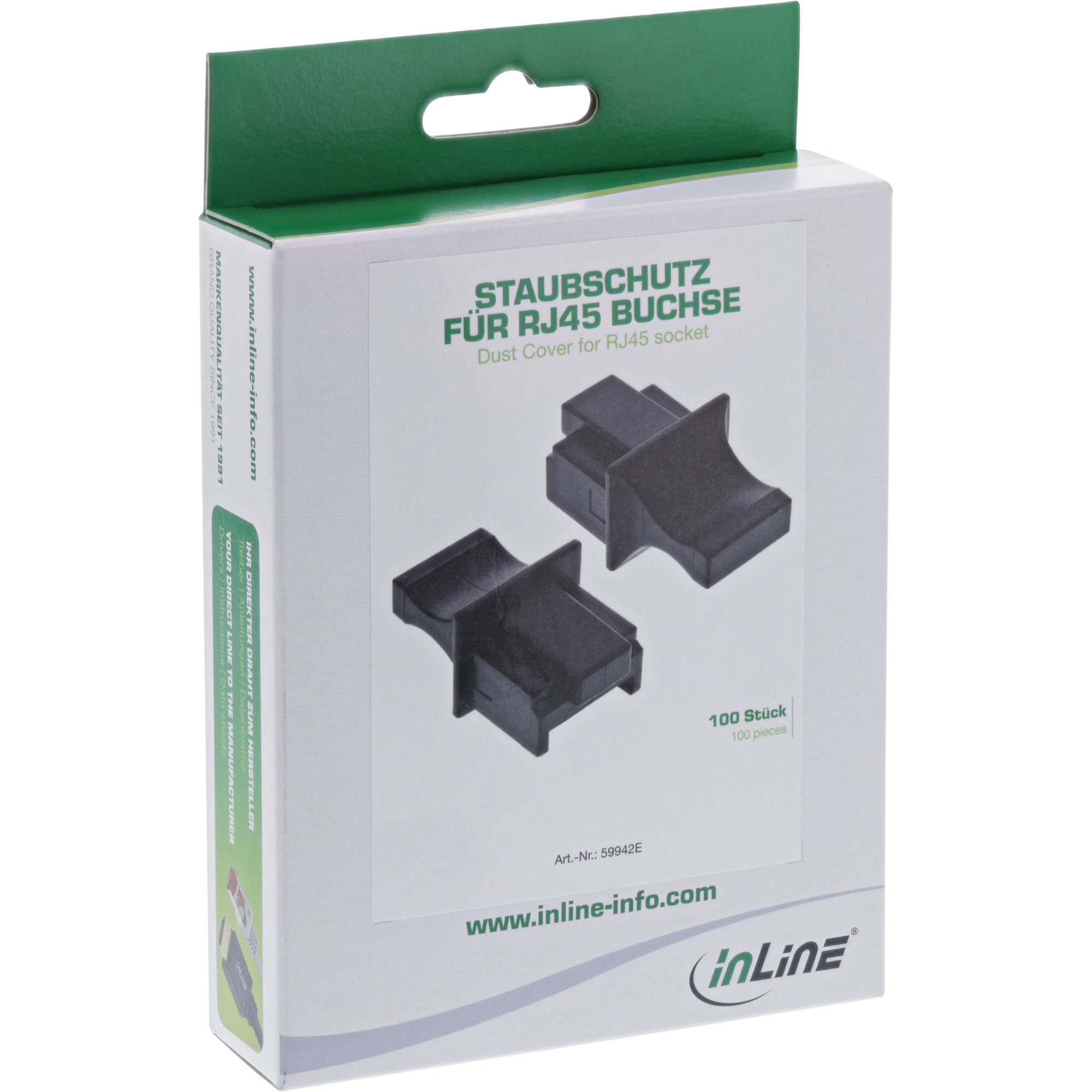 Inline® Staubschutz, für RJ45 Buchse, schwarz 100er Pack