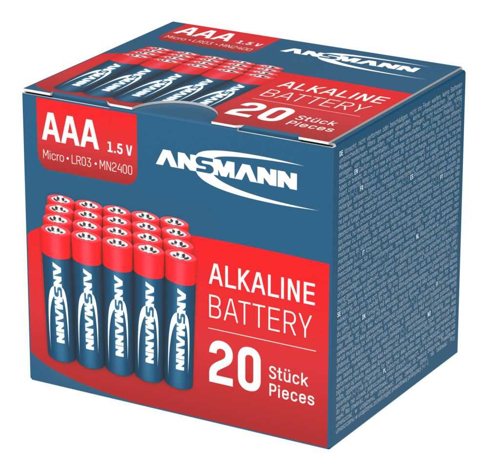 Ansmann Red AAA Micro LR03 Alkaline Batterien - 20er Verpackung Ansmann Red AAA Micro LR03 Alkaline Batterien - 20er Verpackung