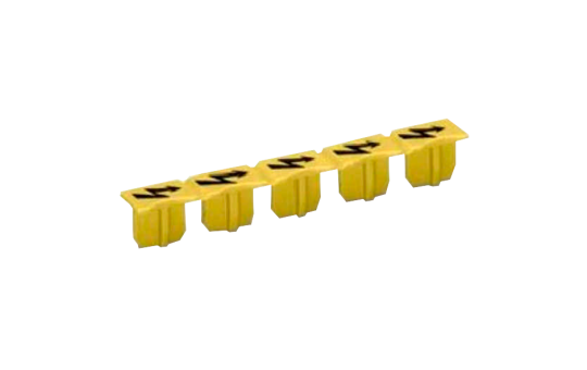 Warnabdeckung WAGO, für 5 Klemmen, schwarzer Blitzpfeil, gelb Warnabdeckung WAGO, für 5 Klemmen, schwarzer Blitzpfeil, gelb