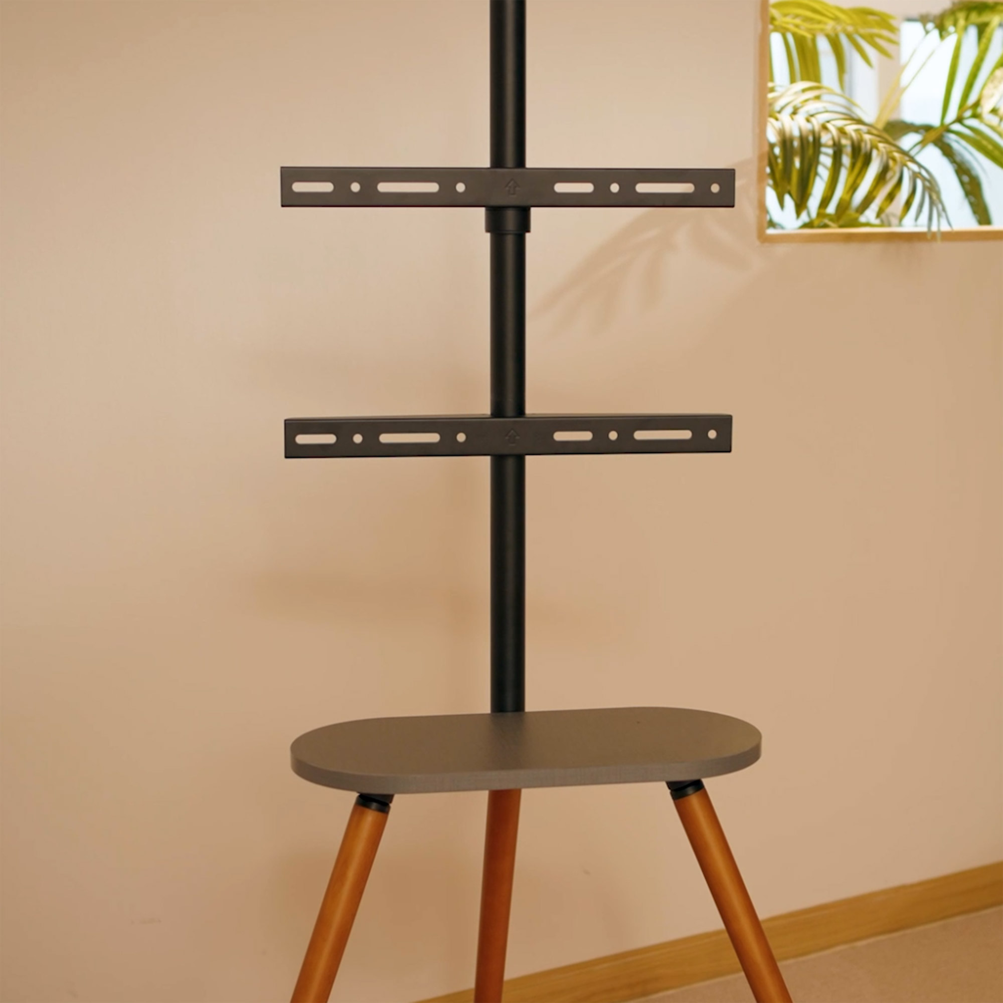 InLine® woodstand II, TV-Standfuß mit Ablage, Dreibein, 43"-65" (110-165cm) InLine® woodstand II, TV-Standfuß mit Ablage, Dreibein, 43"-65" (110-165cm)