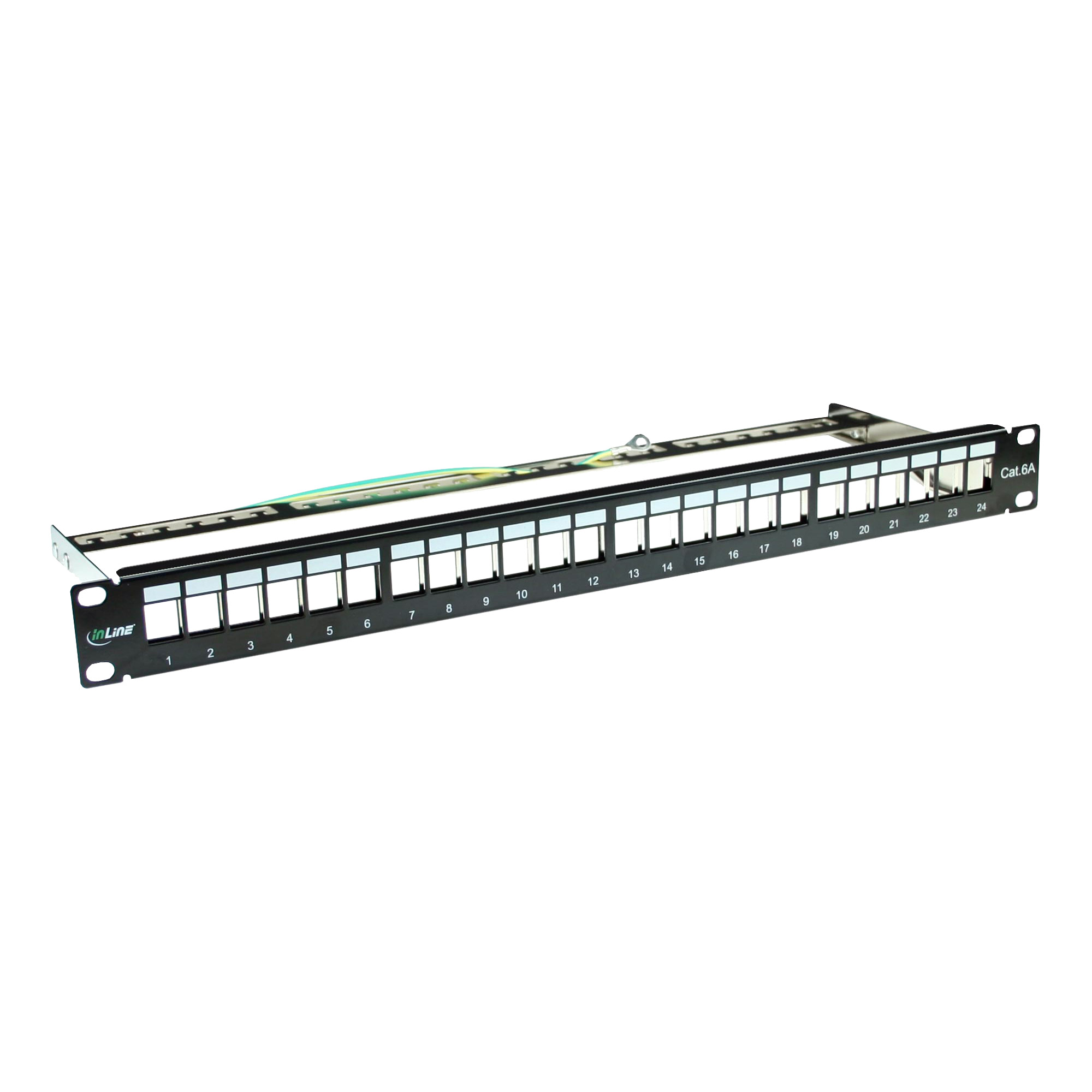 Inline® Patchfeld Leerblech 24-fach, für Keystone Snap-In 19"/1HE, schwarz