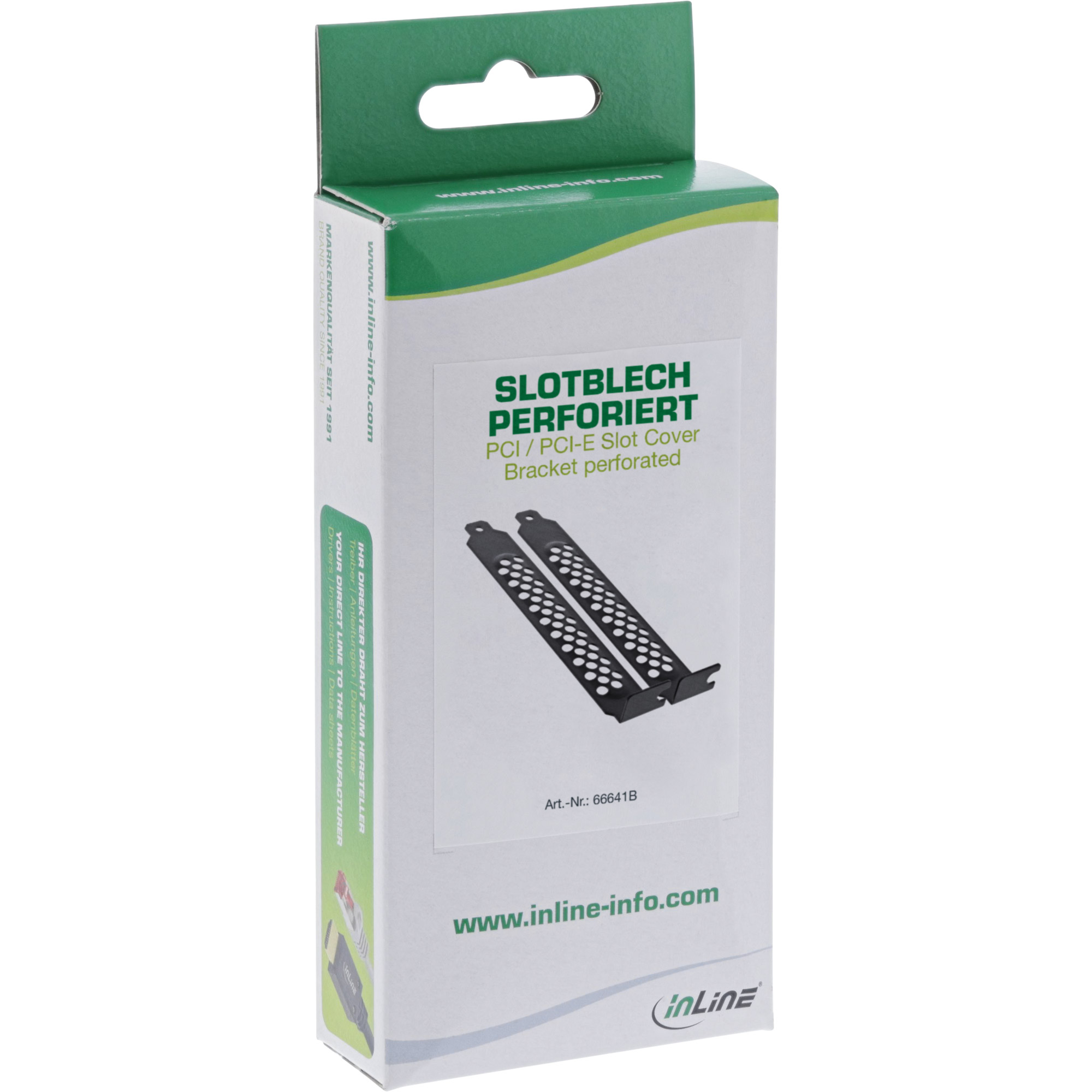 Inline® Slotblech perforiert, schwarz, 2er Pack