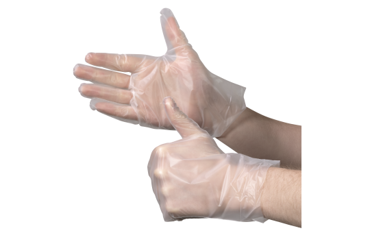 Einweghandschuhe TPE, 200 Stück, Größe L transparent Einweghandschuhe TPE, 200 Stück, Größe L transparent