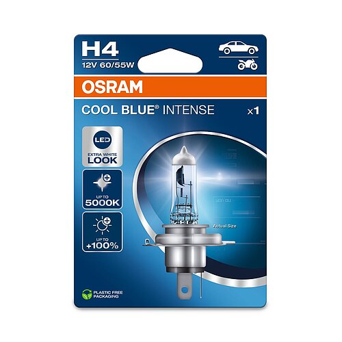 OSRAM H4 12V 60/55W P43t Cool Blue INTENSE NextGen. 5000K +100%