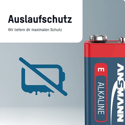 Ansmann Red 9V Block 6LR61 Alkaline Batterie - 5 x 1er Verpackung