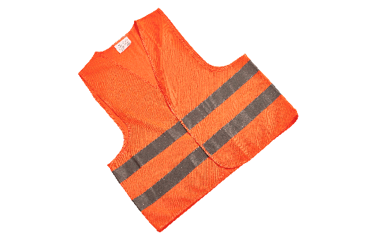 Warnweste, orange, Erwachsene, mit silbernen Reflektoren, waschbar
