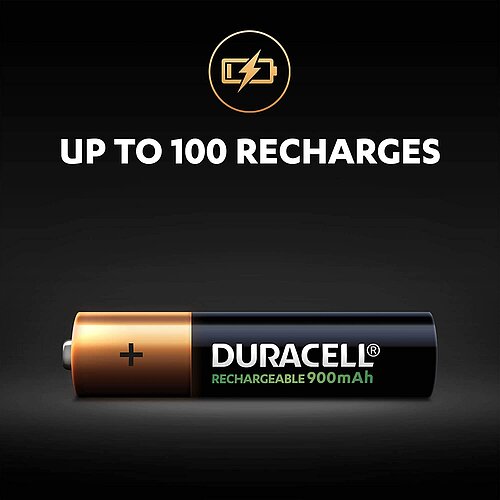 2x Duracell NiMH AAA Micro 900mAh HR03 Akku 