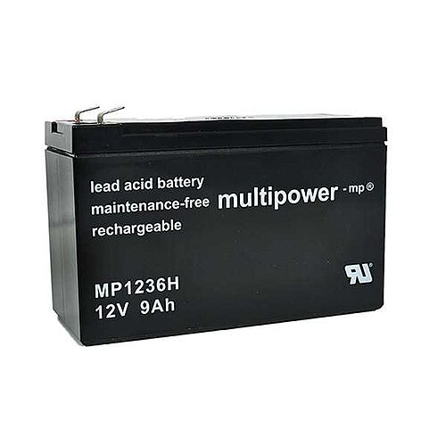 Multipower MP1236H AGM 12 V 9 Ah - 6,3mm Faston
