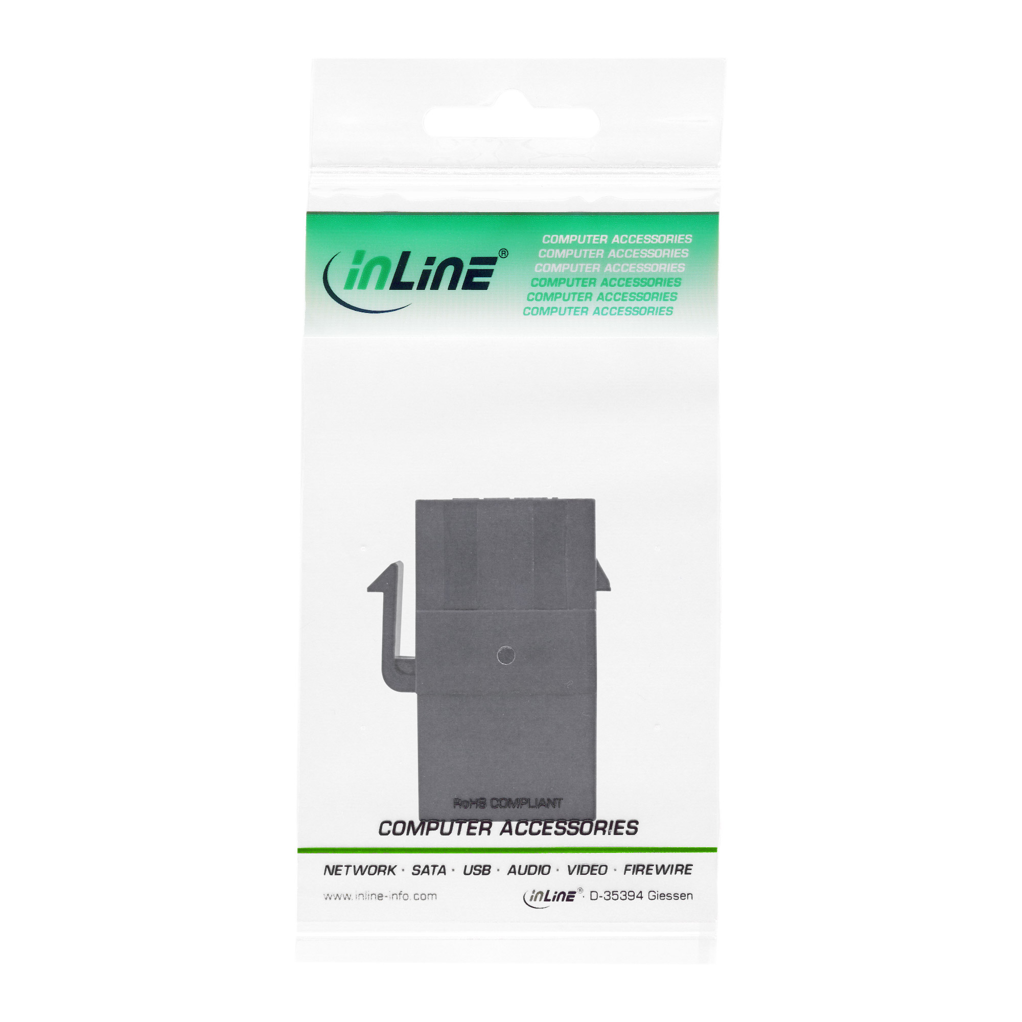 Inline® HDMI Keystone Snap-In Einsatz 4K/60Hz, HDMI A Buchse/Buchse, schwarz
