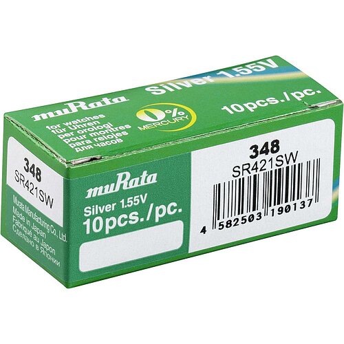 10x SR421SW 348 Silberoxid Batterie Murata ex Sony 1,55 V