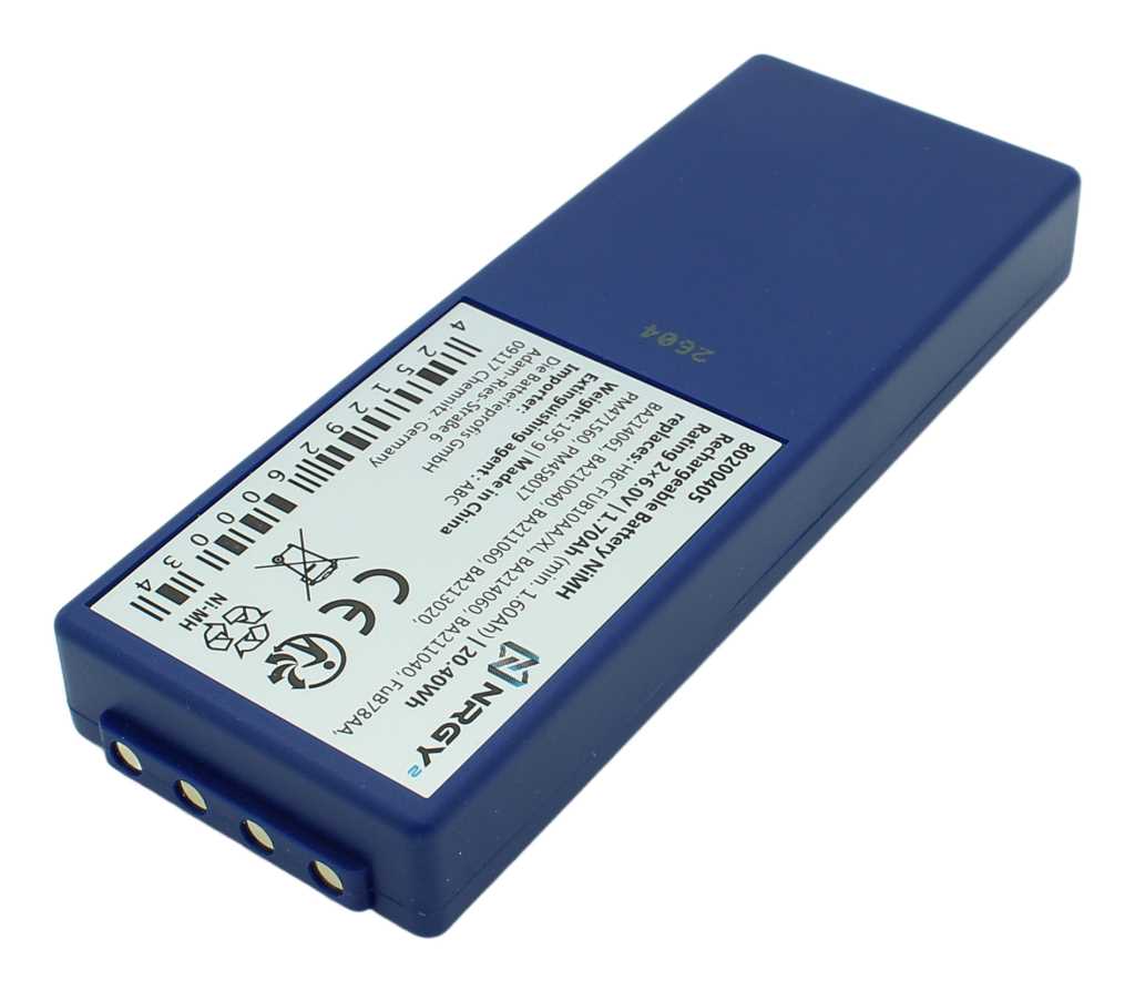 Kranakku NiMH 2 x 6,0V 1700mAh ersetzt HBC FUB10AA/XL Kranakku NiMH 2 x 6,0V 1700mAh ersetzt HBC FUB10AA/XL