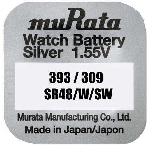 1x SR754 SR48 393 / 309 Silberoxid Batterie Murata ex Sony 1,55 V