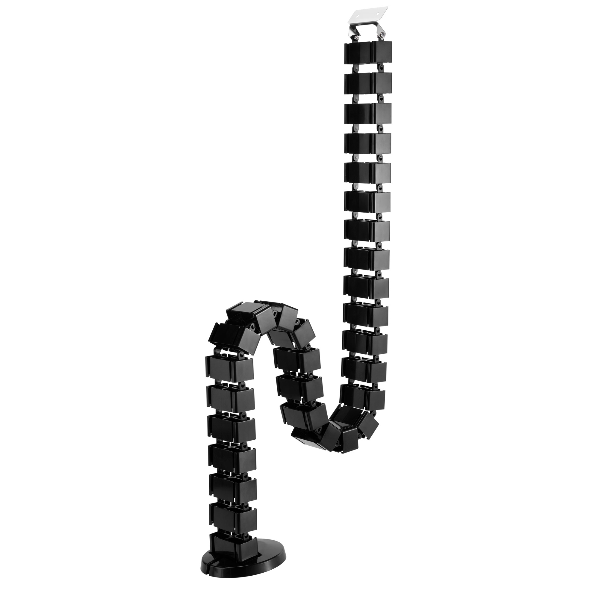 Inline® Kabelkanal flexibel für Höhenverstellbare Tische, 4 Kammern, schwarz