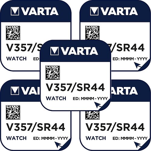 5x Varta SR44W 357 Silberoxid Batterie 1,55 V