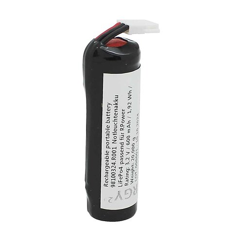 Notleuchtenakku LiFePo4 3,2V 600mAh mit Kabel und Stecker passend für RPower LFP32057.K Notleuchtenakku LiFePo4 3,2V 600mAh mit Kabel und Stecker passend für RPower LFP32057.K