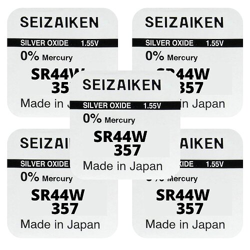 5x SR44W 357 Silberoxid Batterie Seizaiken 357 1,55 V