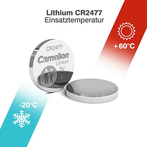 Camelion CR2477 Lithium Knopfzelle ohne Absatz 5er Verpackung