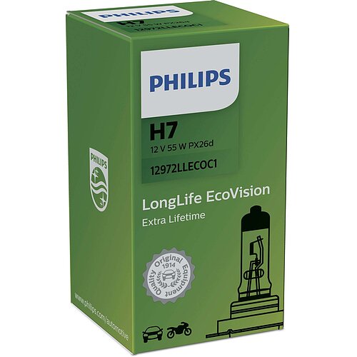 Philips H7 12V 55W PX26d LongLife EcoVision 1 Stück