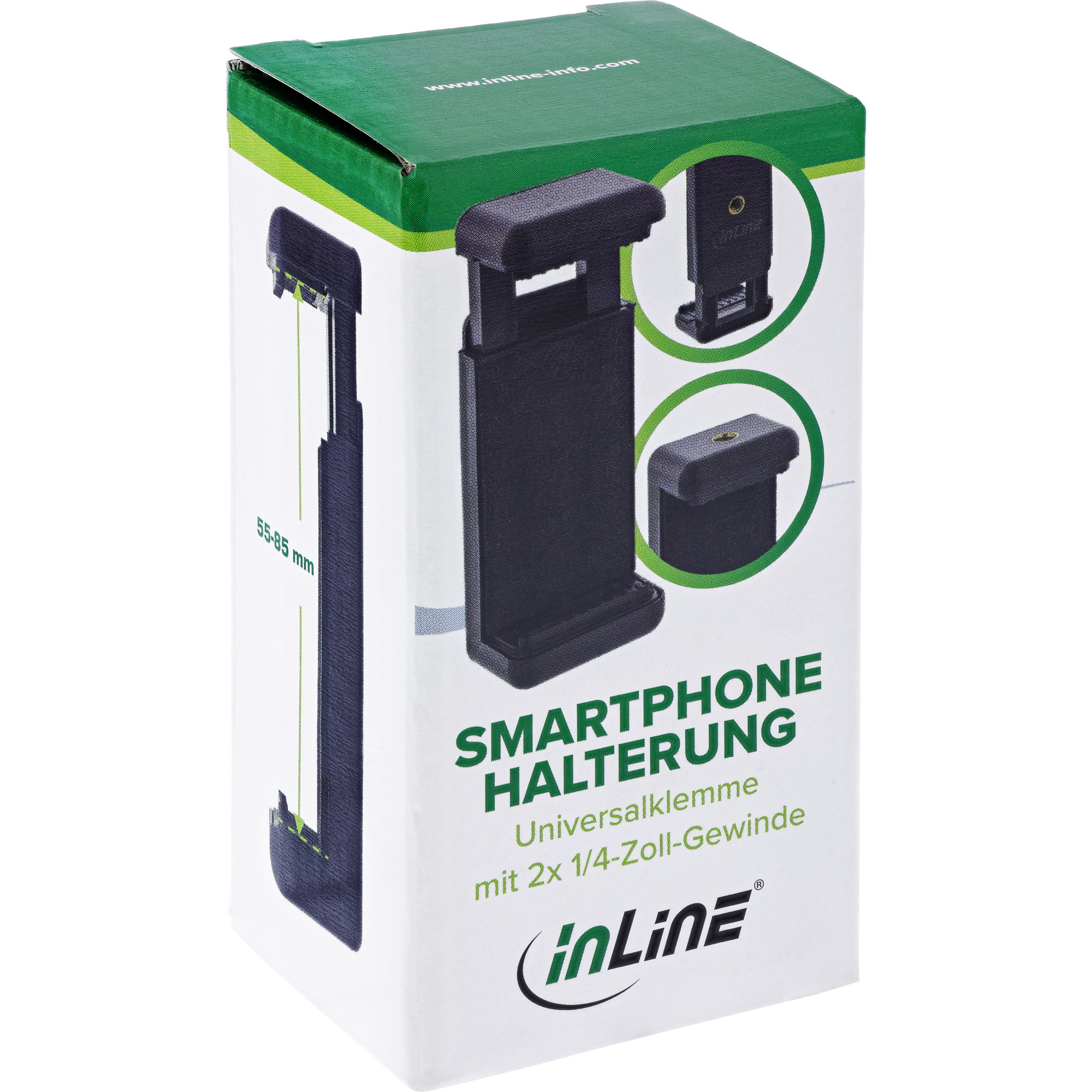 Inline® Universal Handyklemme, für Selfiestick, Smartphone Stativ Adapter, uvm.