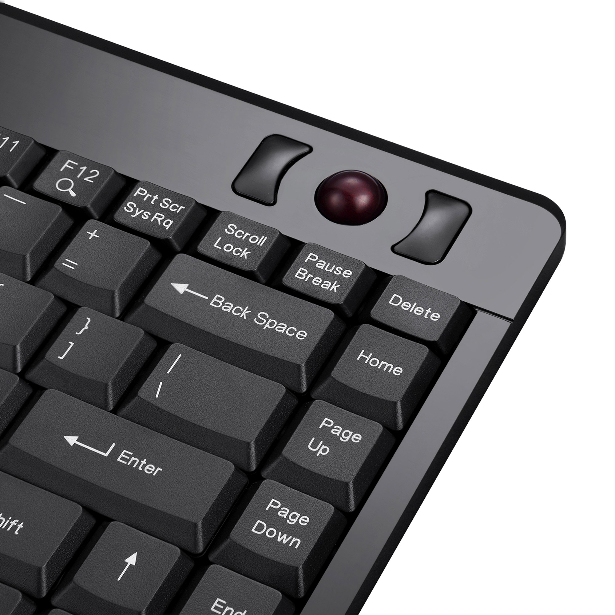 Perixx PERIBOARD-505H PLUS US, Mini USB-Tastatur, Trackball, Hub, schwarz