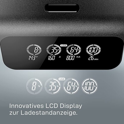 NiMH Akku LCD+ Smart Ladegerät 1,6A Varta 57684 für AA Mignon AAA Micro USB