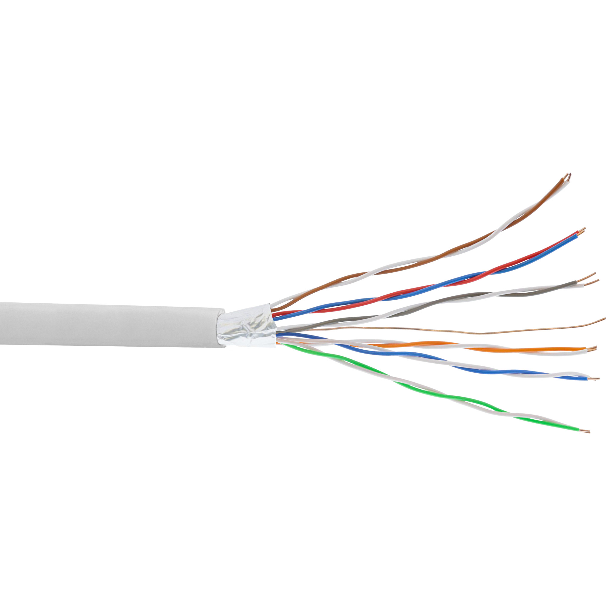 Inline® Telefon-Kabel 12-adrig, 6x2x0,6mm, zum Verlegen, 100m Rolle