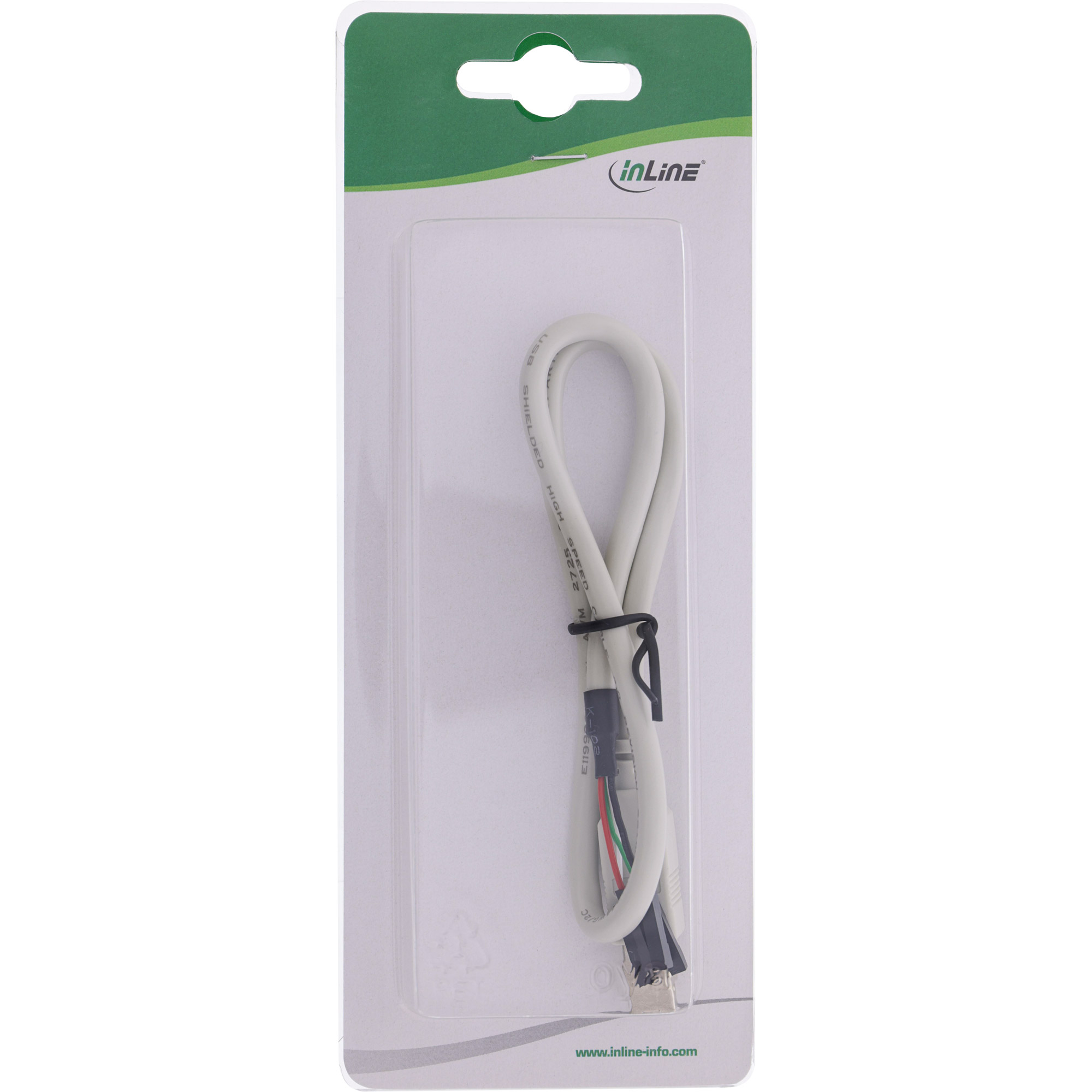 Inline® USB 2.0 Anschlusskabel, Stecker B auf Pfostenanschluss, 0,40m