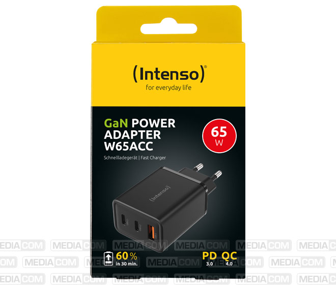 Ladeadapter, GaN, W65ACC, 65W, schwarz