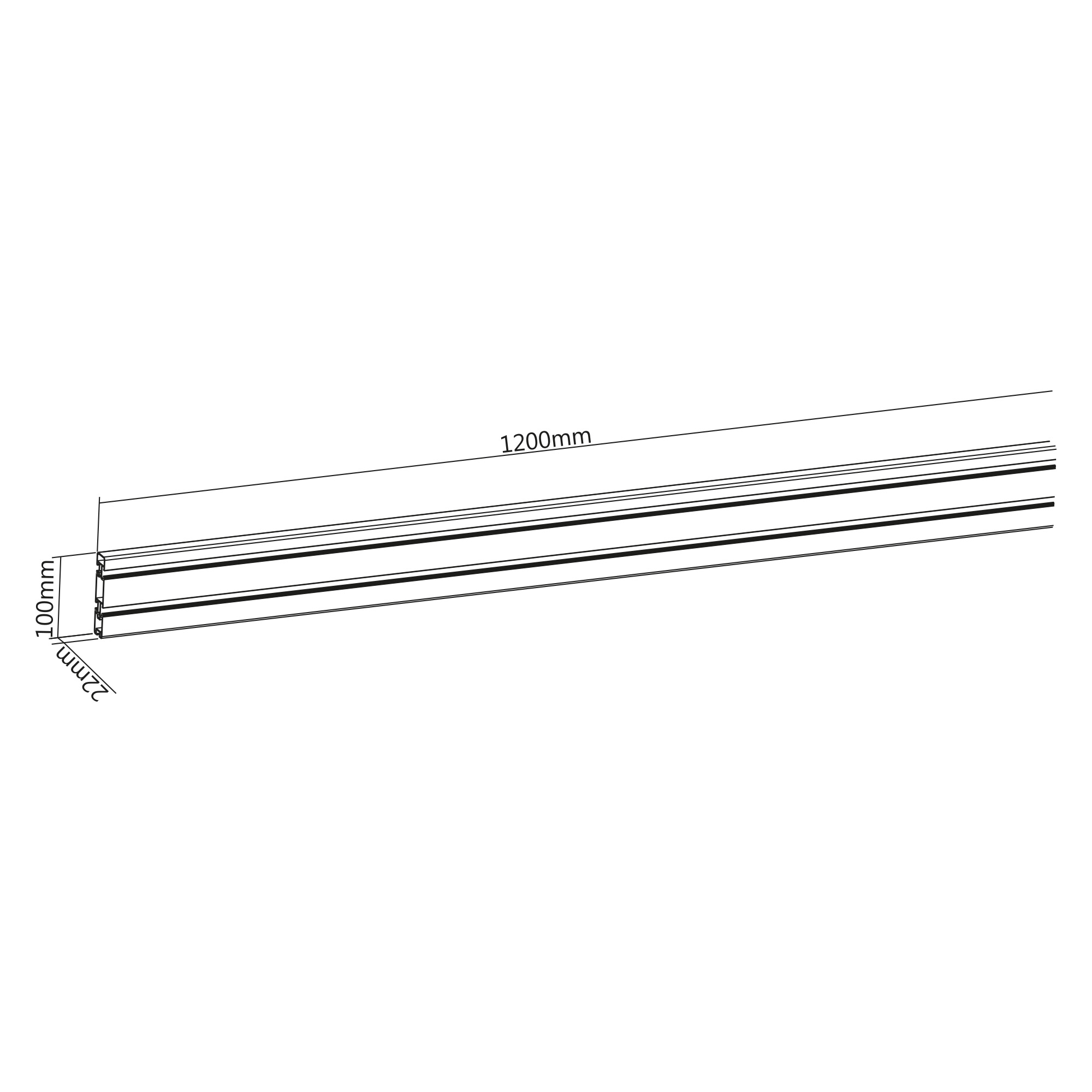 Inline® Slatwall Panel Aluminium, für Wandhalterung, weiß, 1,2m