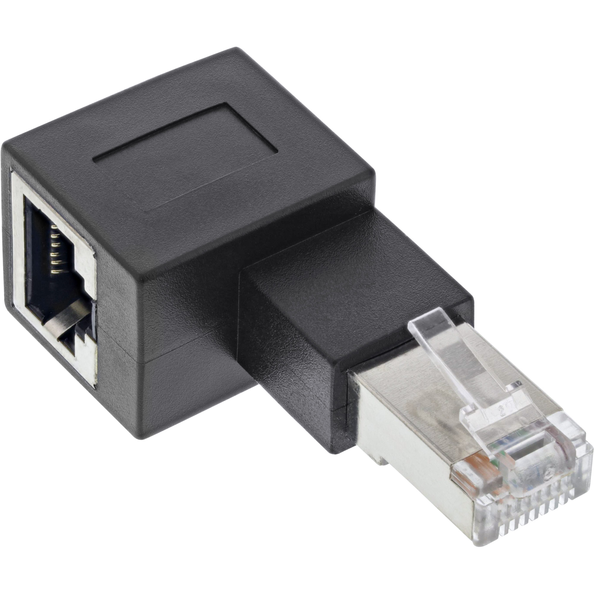 Inline® Patchkabel-Adapter Cat.6A, RJ45 Stecker/Buchse, 90° nach links gewinkelt Inline® Patchkabel-Adapter Cat.6A, RJ45 Stecker/Buchse, 90° nach links gewinkelt