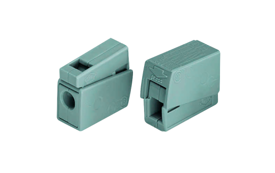 Leuchtenklemme WAGO, max. 2,5mm², alle Leiterarten, grau, 2 Klemmstellen Leuchtenklemme WAGO, max. 2,5mm², alle Leiterarten, grau, 2 Klemmstellen