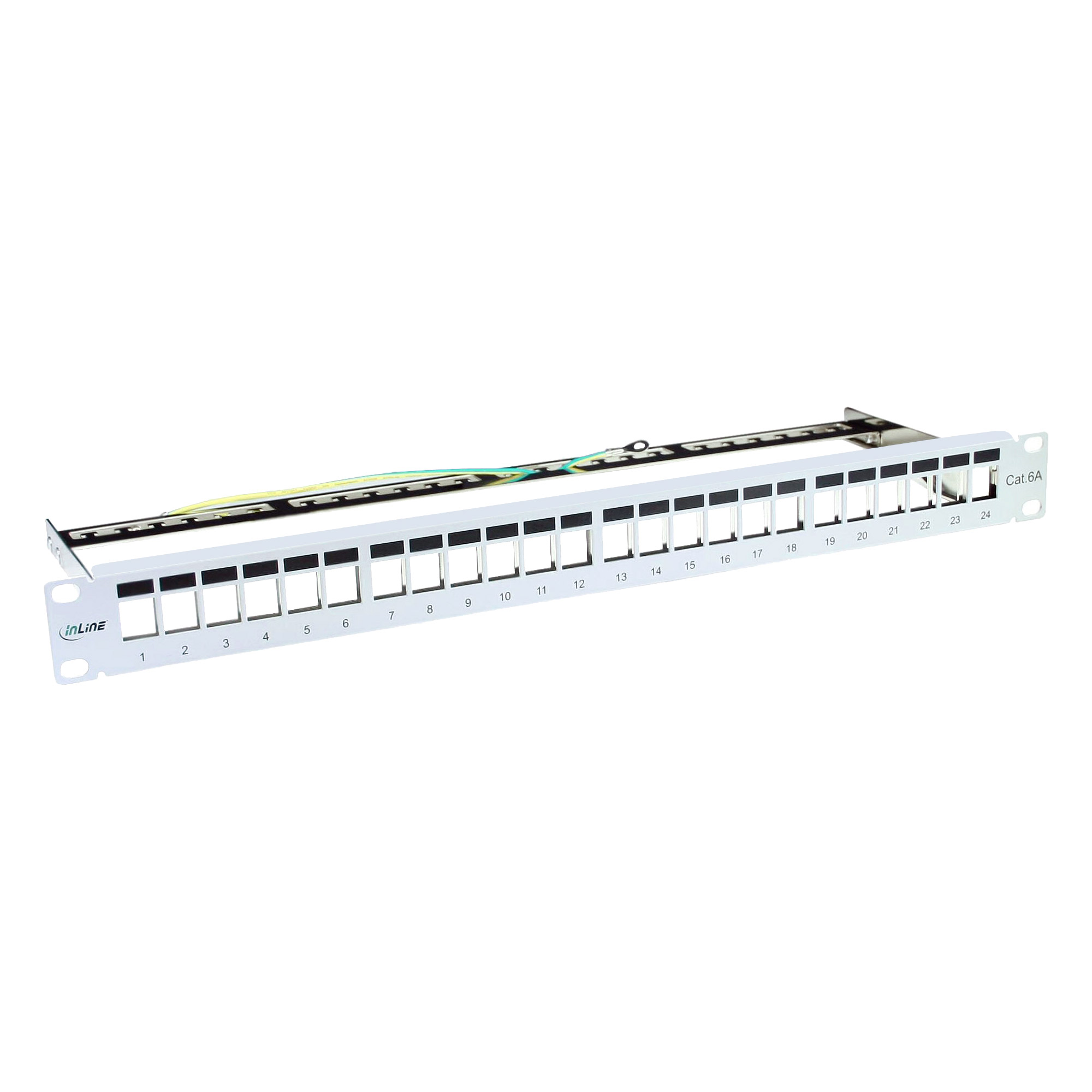 Inline® Patchfeld Leerblech 24-fach, Keystone Snap-In , 48,26cm (19"), 1HE Grau