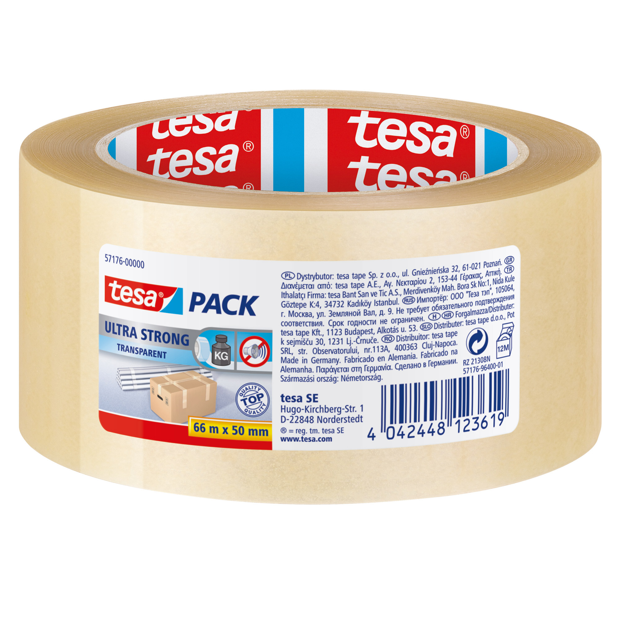 tesapack® Ultra Strong, transparent (PVC), 66m x 50mm tesapack® Ultra Strong, transparent (PVC), 66m x 50mm