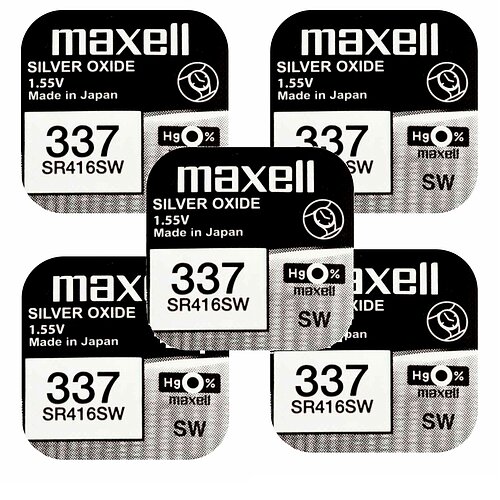 5x Maxell SR416SW 337 Silberoxid Batterie 1,55 V