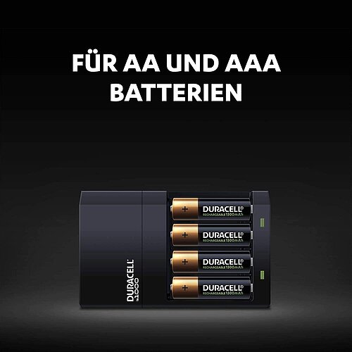 NiMH Akku Ladegerät 0,36A Duracell CEF 14 für AA Mignon AAA Micro inkl. 2 AA Akkus & 2 AAA Akkus