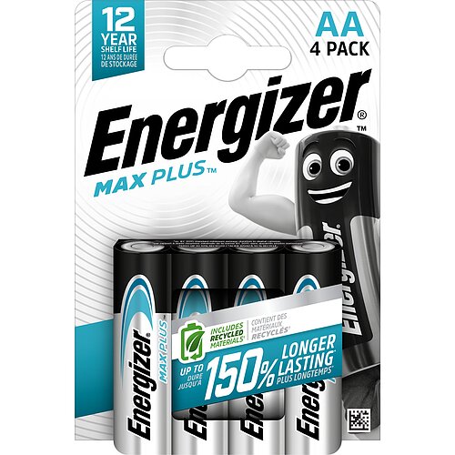 Energizer MAX Plus AA Mignon LR6 Alkaline Batterie - 4er Verpackung Energizer MAX Plus AA Mignon LR6 Alkaline Batterie - 4er Verpackung