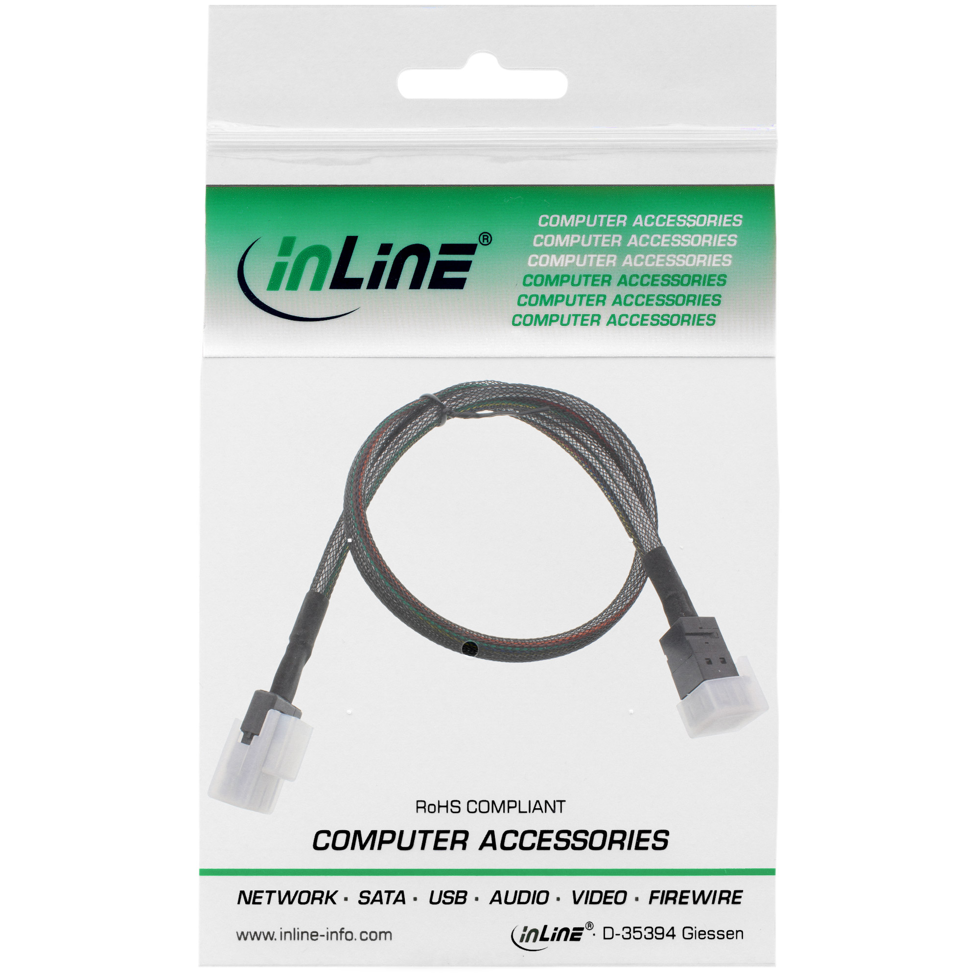 Inline® Mini-SAS HD Kabel, SFF-8643 zu SFF-8087, mit Sideband, 1m