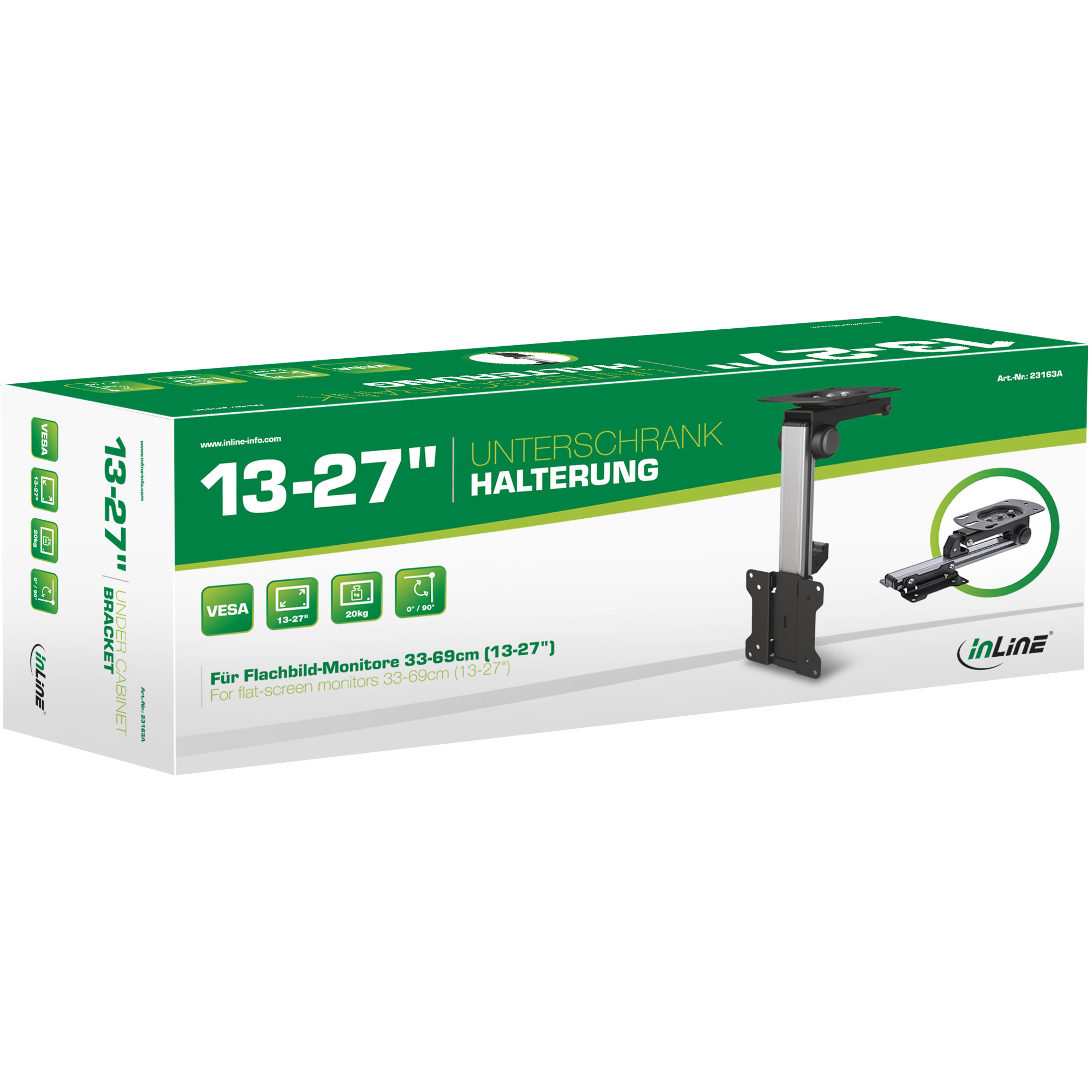 Inline® Unterschrank-Halterung, für Monitore bis 68cm (27"), bis 20kg