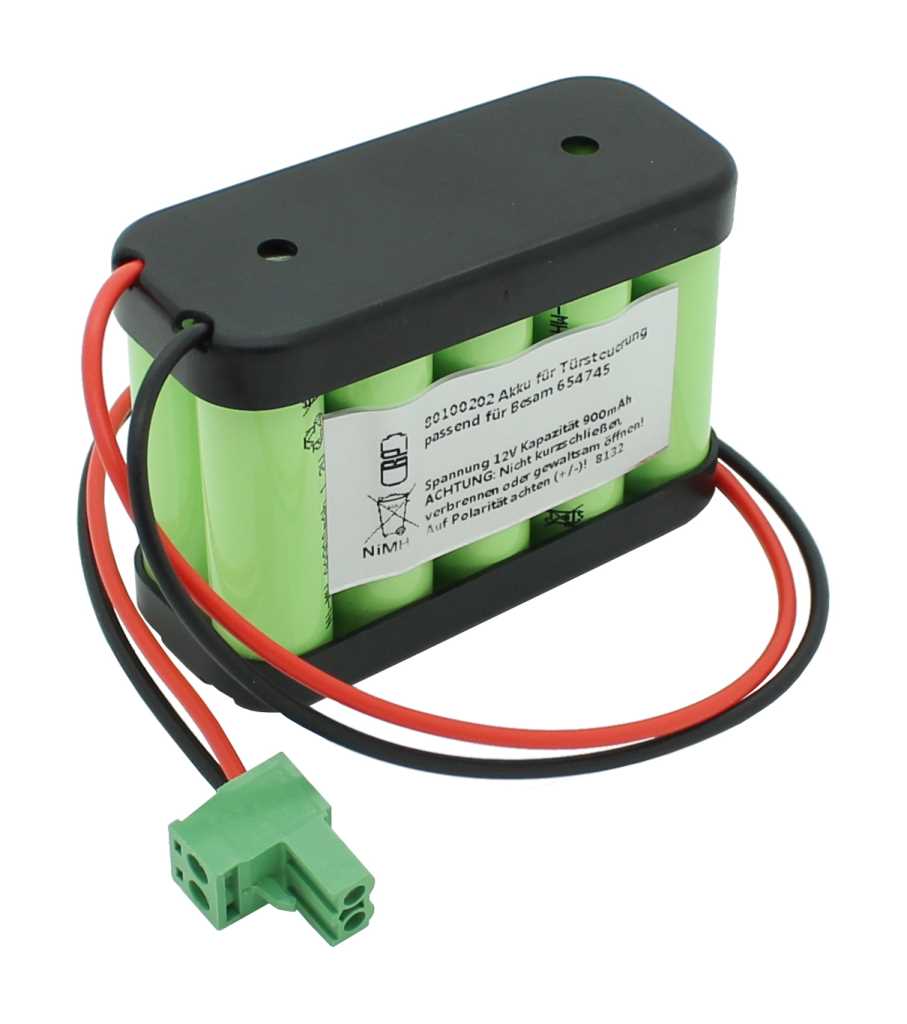 Akku für Türsteuerung NiMH 12V 900mAh passend für Besam 654745 Akku für Türsteuerung NiMH 12V 900mAh passend für Besam 654745