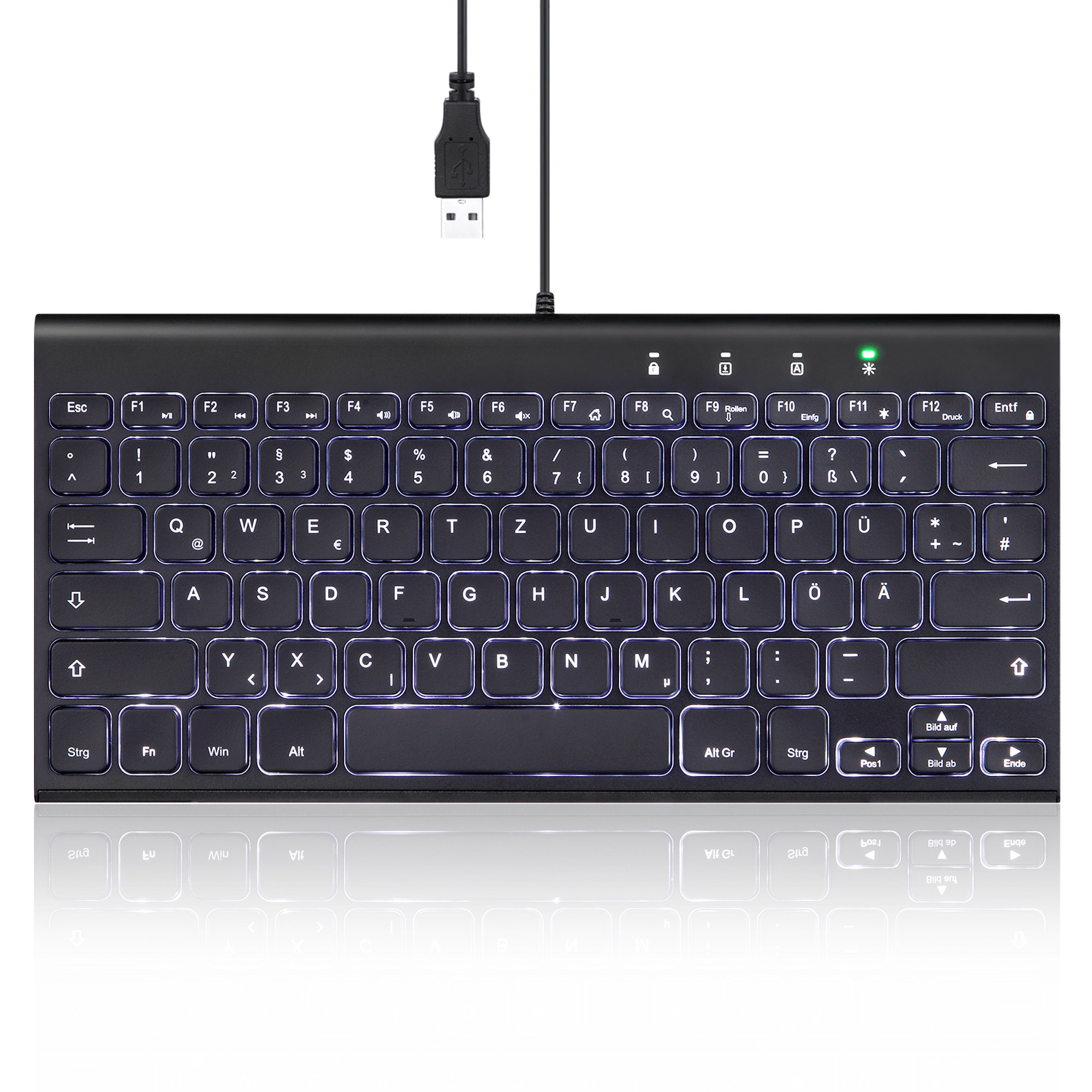 Perixx PERIBOARD-429 DE, kabelgebunden, USB Mini Tastatur mit Hintergrundbeleuch Perixx PERIBOARD-429 DE, kabelgebunden, USB Mini Tastatur mit Hintergrundbeleuch