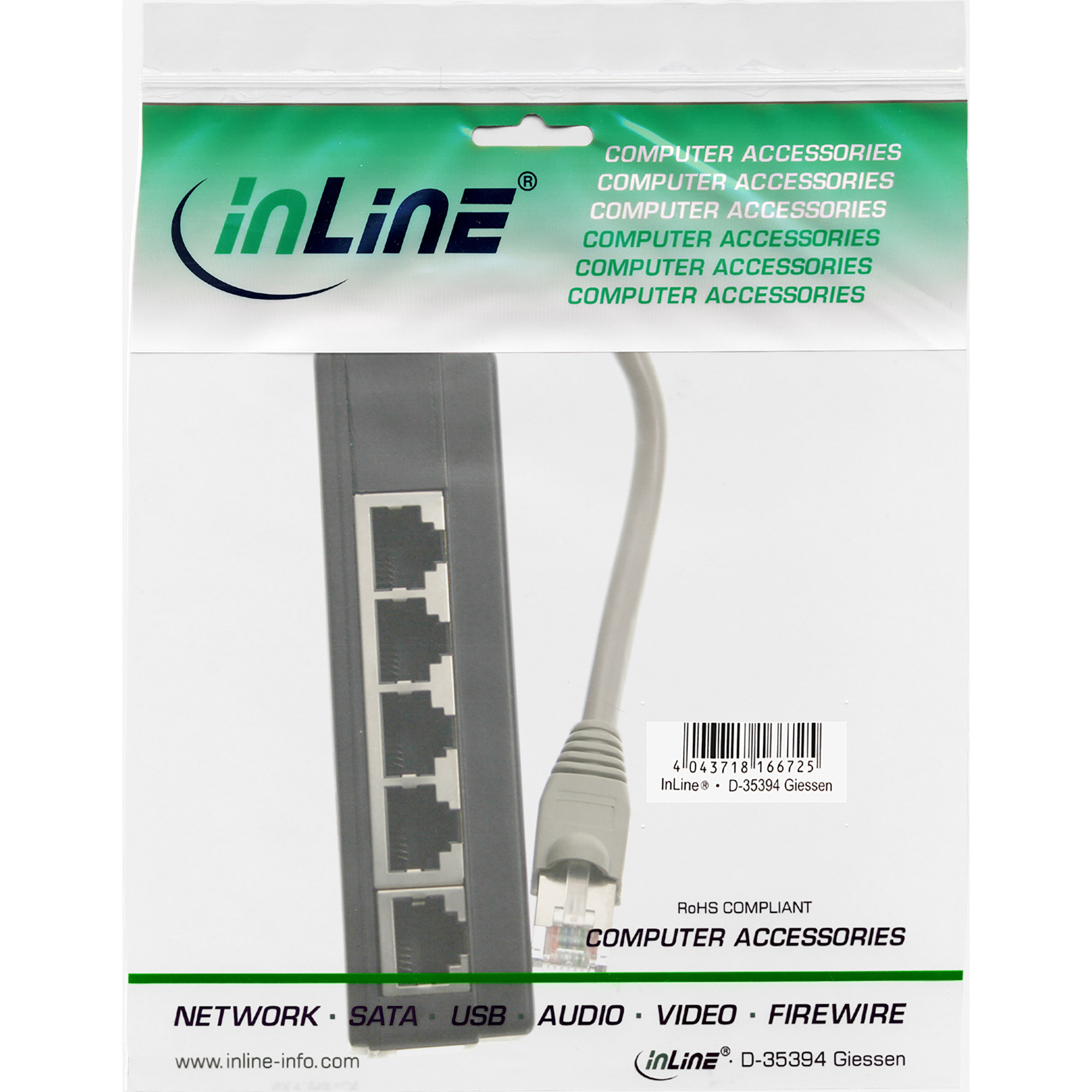 Inline® ISDN Verteiler, 5x RJ45 Buchse, 15cm Kabel, mit Endwiederständen Inline® ISDN Verteiler, 5x RJ45 Buchse, 15cm Kabel, mit Endwiederständen