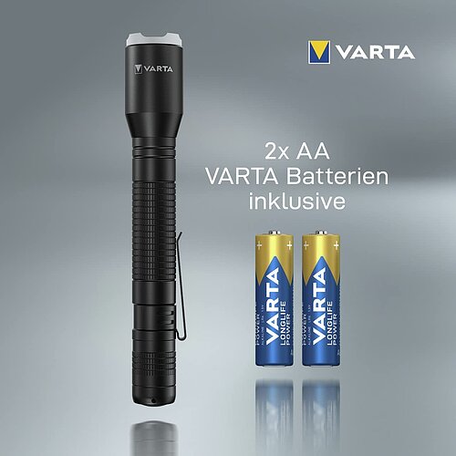 Varta Aluminium Light F20 Pro Taschenlampe 16607 - inkl. Batterien