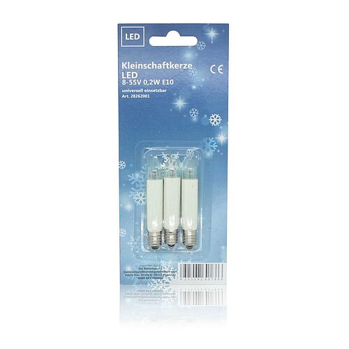 BP Kleinschaftkerze LED 8-55V 0,2W E10 3er-Blister