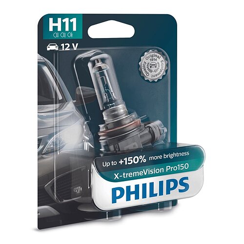 Philips H11 12V 55W PGJ19-2 X-tremeVision Pro150 1Stück Blister